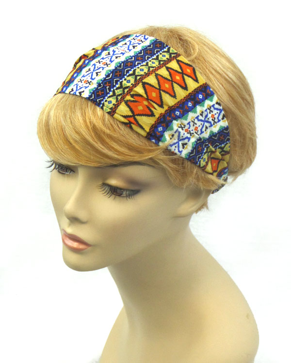 Aztec print stretch headband -western