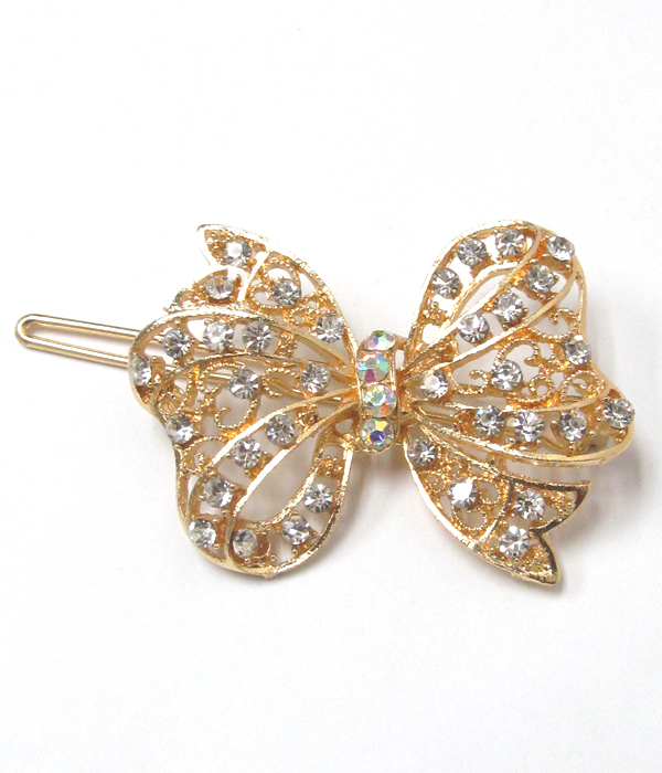 Crystal bow hair pin 