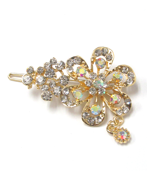 Crystal flowers hair pin