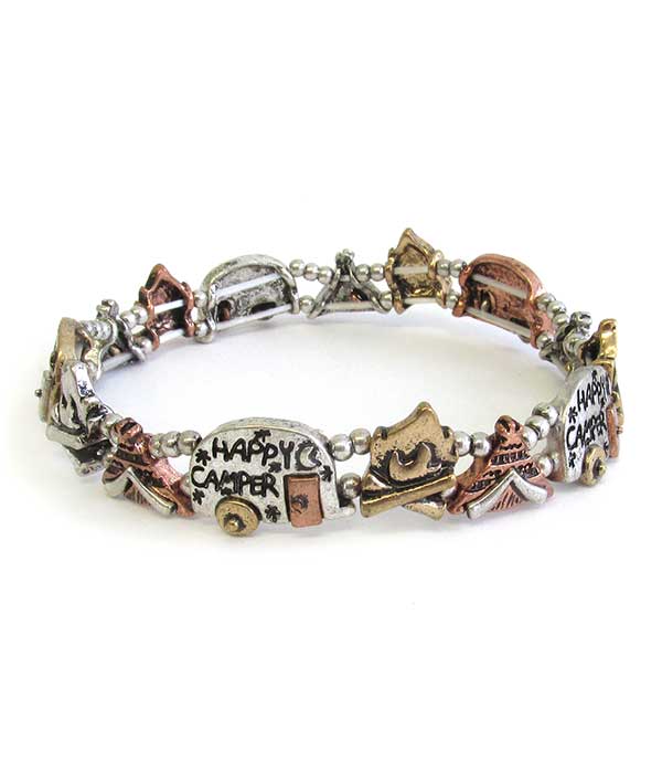 HAPPY CAMPER THEME STRETCH BRACELET