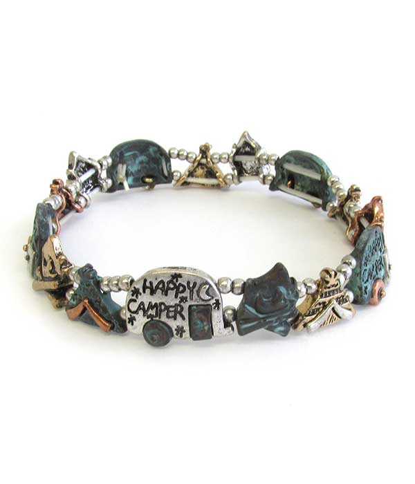 HAPPY CAMPER THEME STRETCH BRACELET