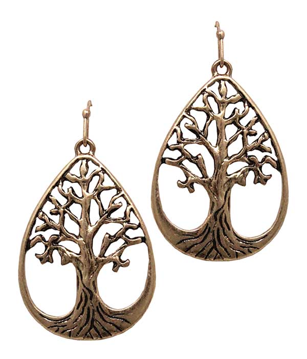 TREE OF LIFE TEARDROP EARRING