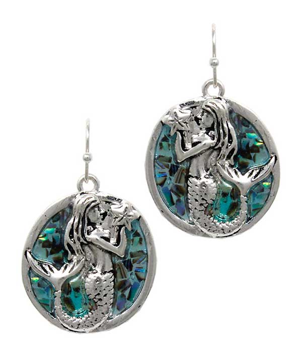 SEALIFE THEME ABALAONE EARRING - MERMAID