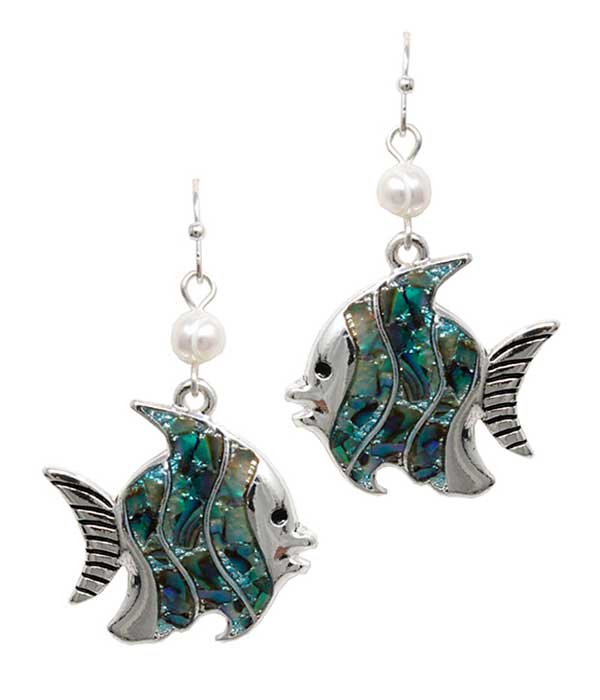 Abalone fish earring