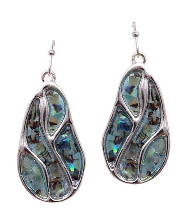 ABALONE ORGANIC SHAPE EARRING