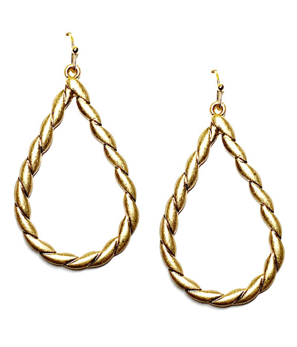 TWIST METAL TEARDROP EARRING