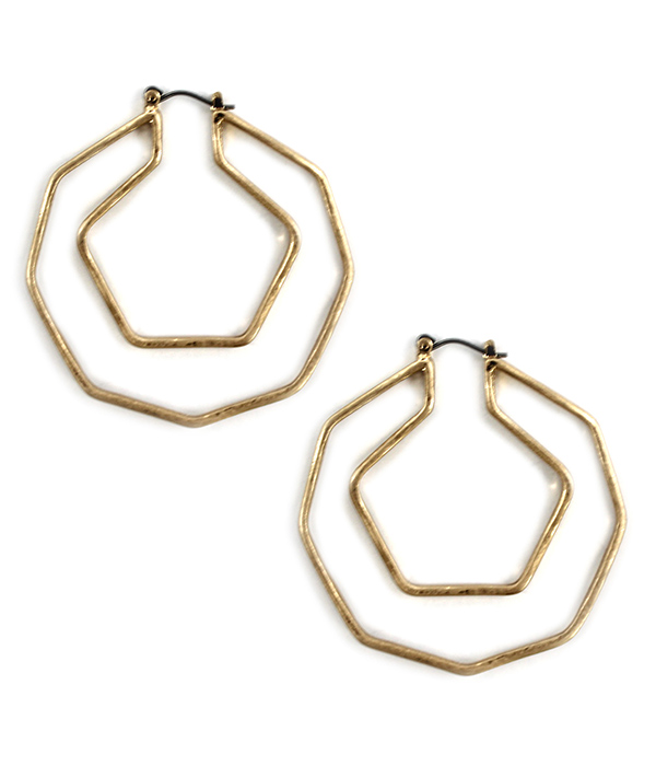 GEOMETRIC DOUBLE HOOP EARRING