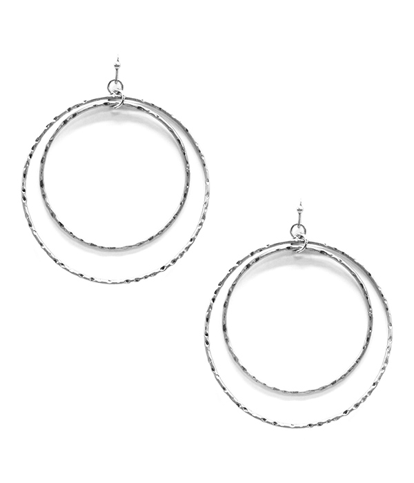 WIRE METAL DOUBLE HOOP EARRING