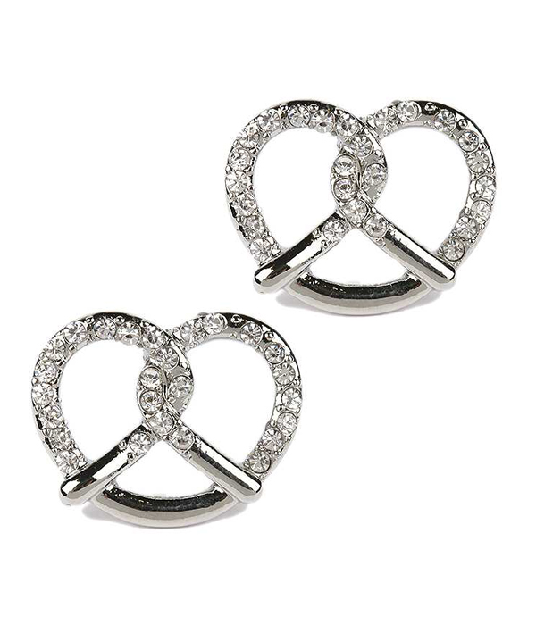 CRYSTAL PRETZEL STUD EARRING