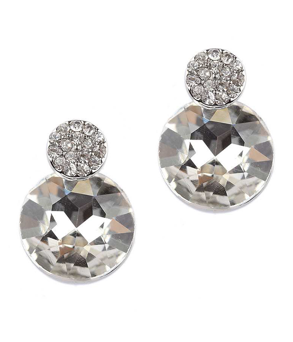 Facet glass and crystal earring