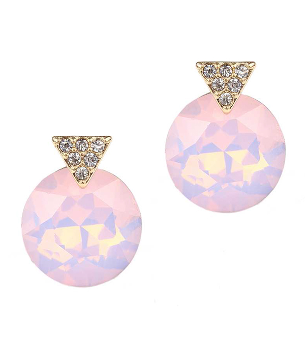 Smokey stone stud earring