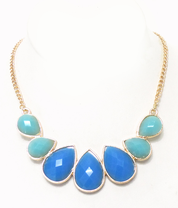 Linked multisize teardrop necklace 