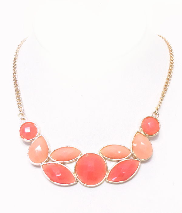 Multi shape acrylic stones necklace 