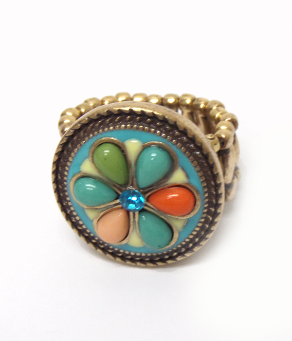 Crystal center epoxy stretch ring