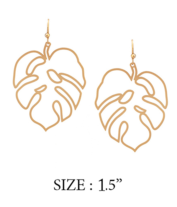 WIRE ART GIANT LEAF MONSTERA EARRING