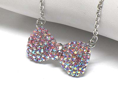 Crystal ribbon pendant necklace