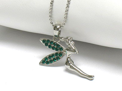 Crystal tinkerbell pendant neckalce