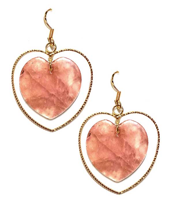 Acetate and wire heart earring