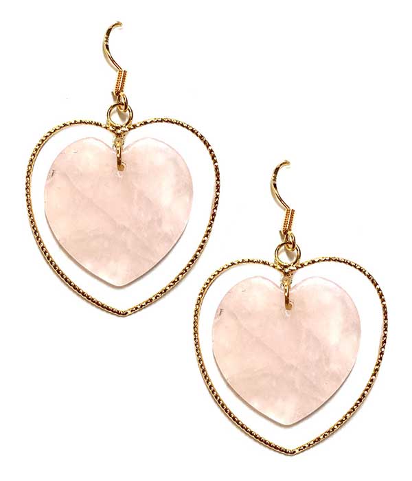 ACETATE AND WIRE HEART EARRING