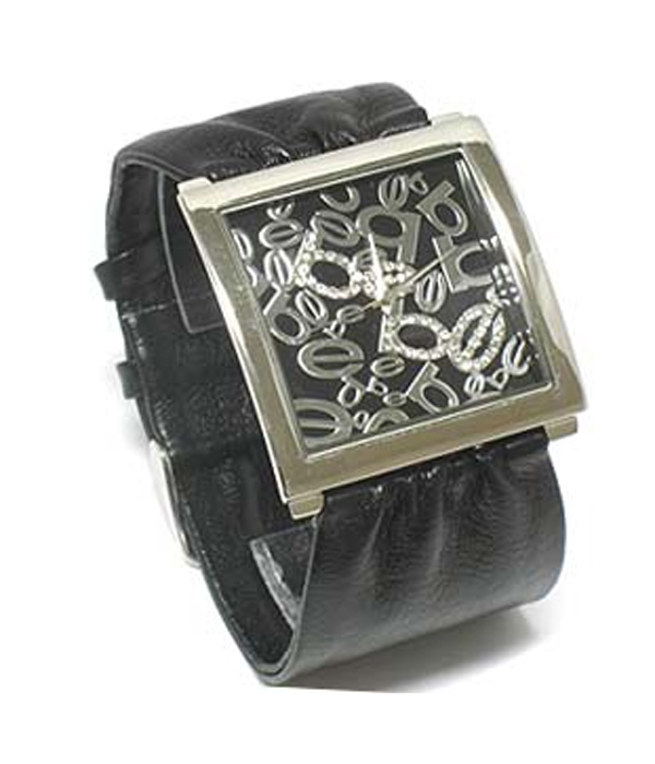Desinger inspired wide leather band watch