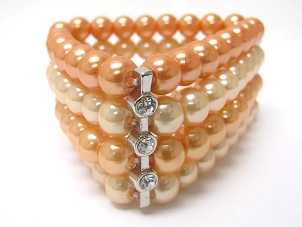 Crystal stud acryl beads stretch bracelet