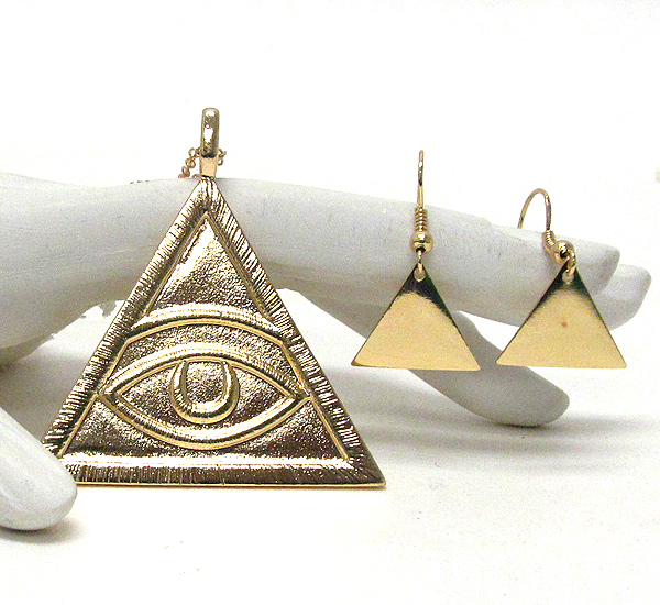 EYE OF PROVIDENCE PENDANT NECKLACE EARRING SET