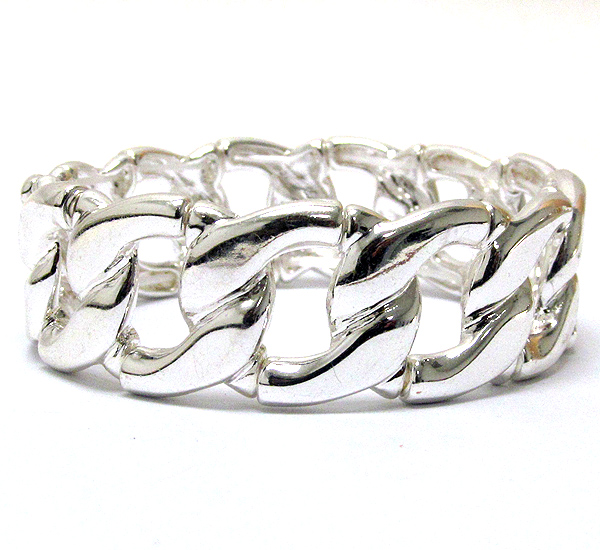 Thick chain pattern stretch bracelet