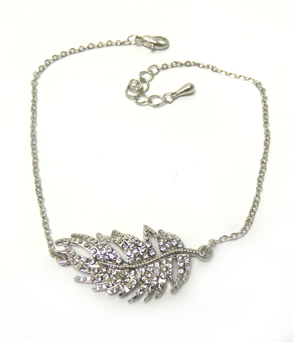 Crystal feather anklet