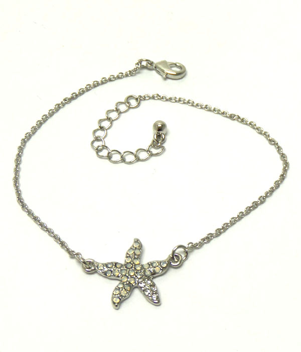 Crystal starfish anklet