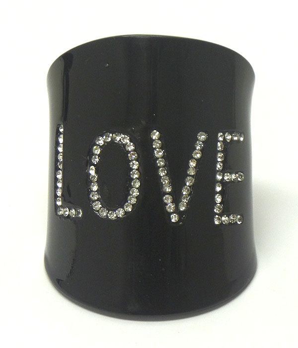 Crystal love acrylic bangle bracelet
