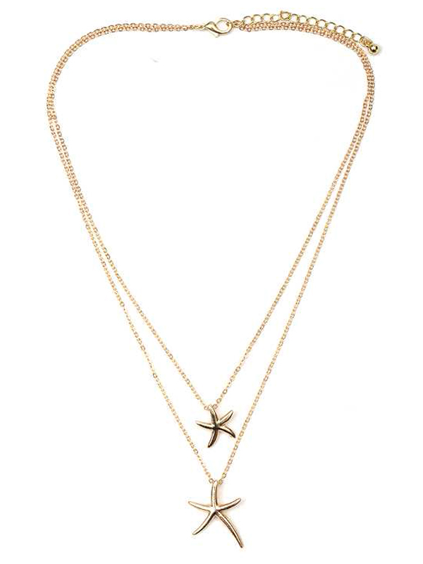 Double layer starfish necklace