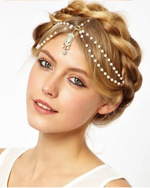 Multi bead bridal headband