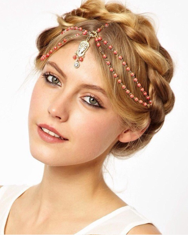 Multi bead bridal headband