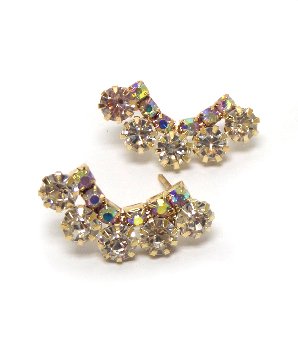 Crystal curved earring