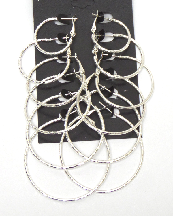 6 pair hoop earring set