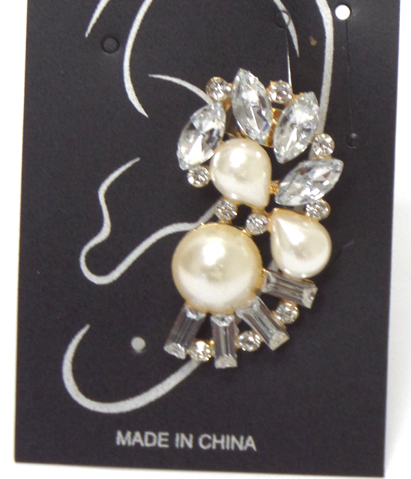 Crystal and pearl mix ear crawler