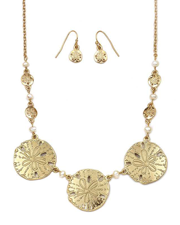 SANDDOLLAR LINK NECKLACE SET