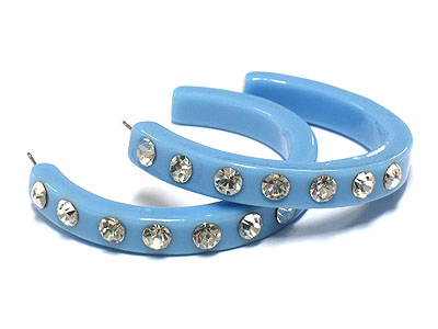 Crystal stud acryl arc earring