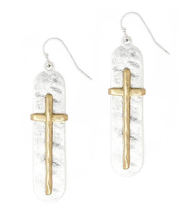 CROSS BAR DROP EARRING