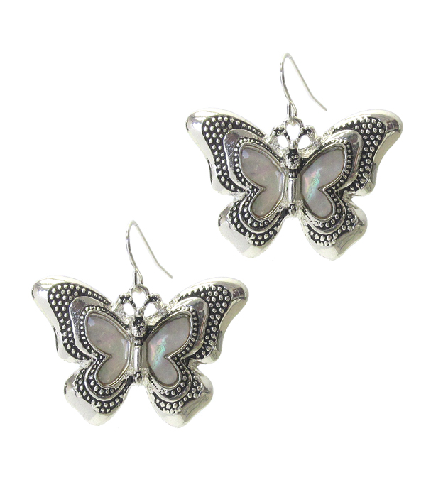 Mop butterfly earring