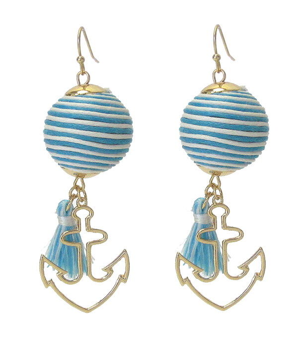 THREAD BALL AND ANCHOR EARRING