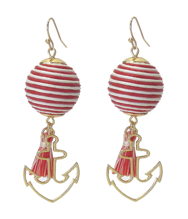 THREAD BALL AND ANCHOR EARRING