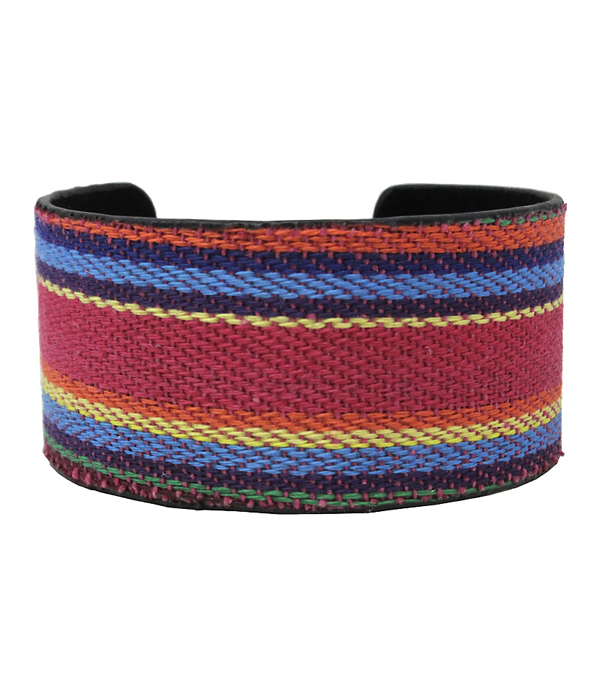Serape pattern wide bangle bracelet