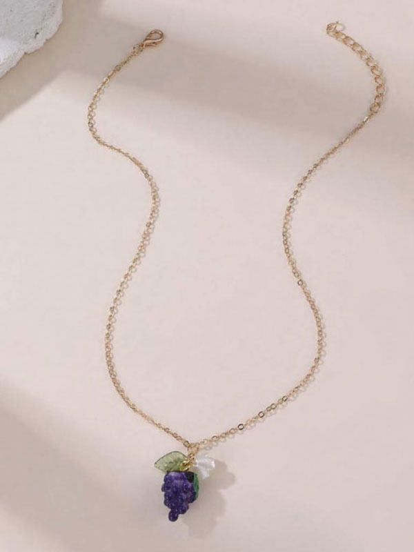 Fruit theme necklace - grape