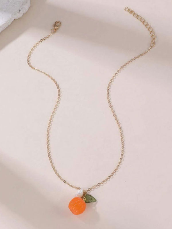 Fruit theme necklace - orange