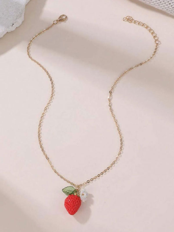 Fruit theme necklace - strawberry