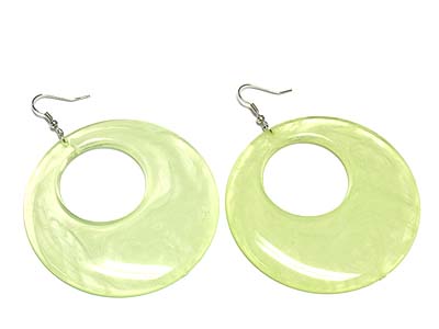 Marblized acryl hoop drop earring - hoops