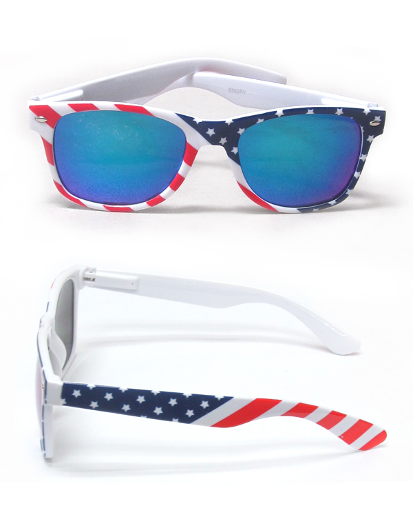 Uv protection american flag mirror sunglasses