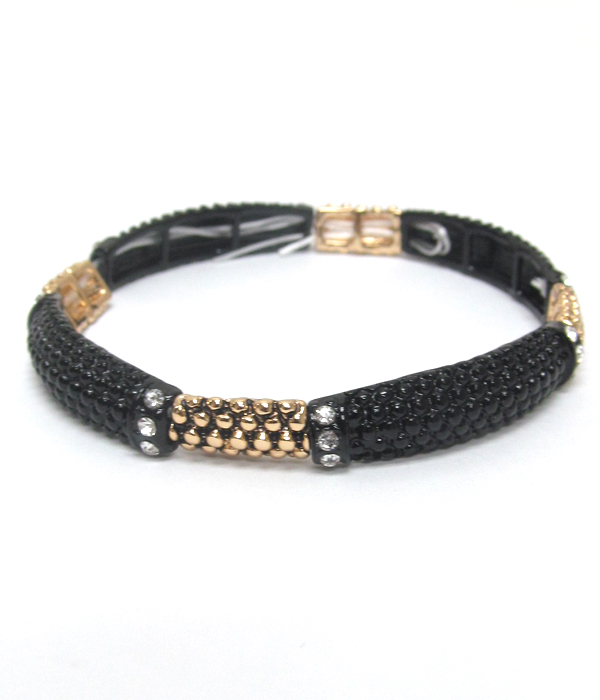 Textured metal stretch bracelet