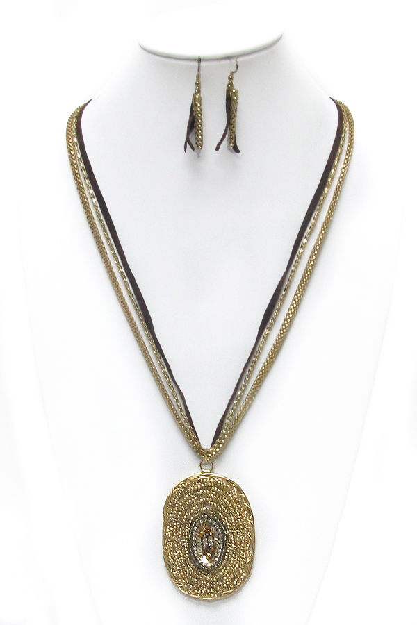 3 layer chain necklace set 
